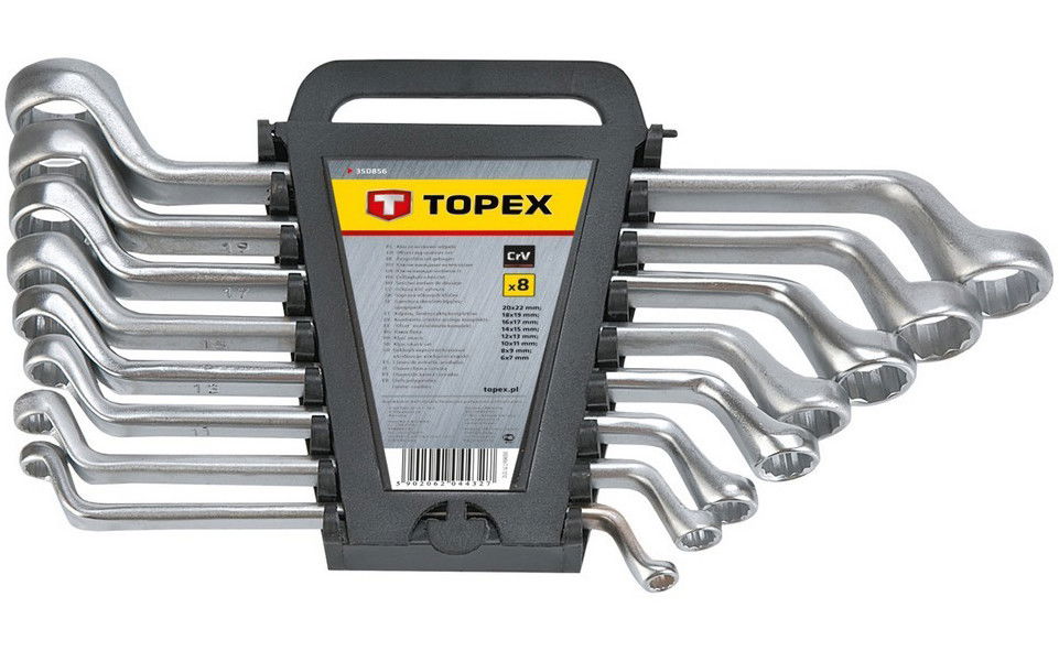 Topex 35D856 hajlított csillagkulcs készlet, CrV acél, 8 részes termék fő termékképe