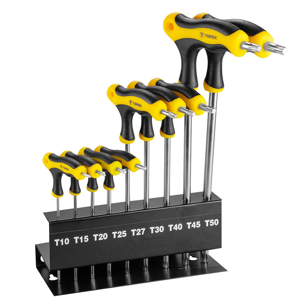 Topex 35D964 T-szárú torxkulcs készlet, CrV acél, 9 részes termék fő termékképe