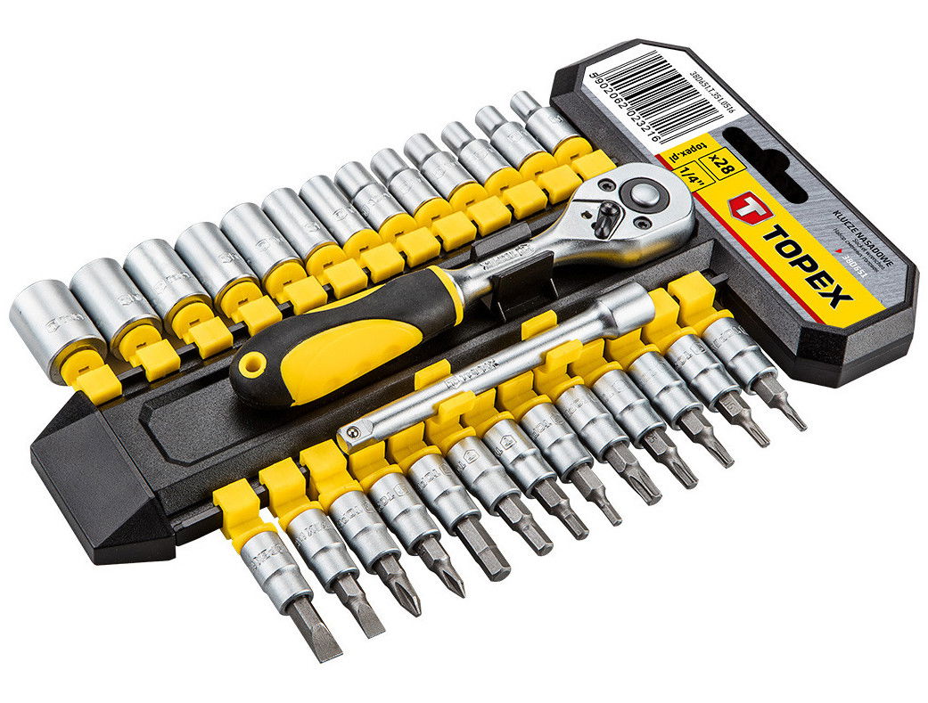 Topex 38D651 dugókulcs készlet, 1/4", 28 részes termék fő termékképe