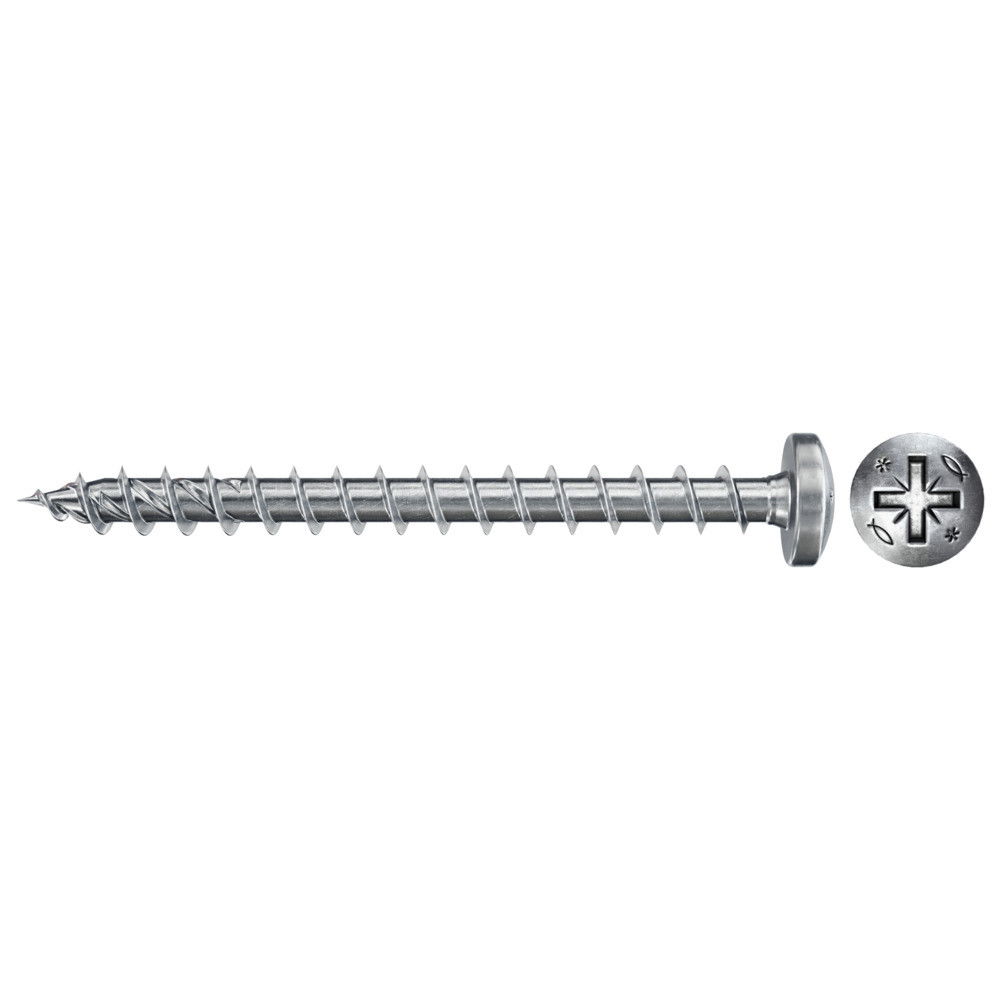 Fischer FPF II PZF 6.0 x 50 BC 100 lencsefejű, kékre horganyzott végigmenetes forgácslapcsavar, PZ behajtással, 100 db/csomag termék fő termékképe