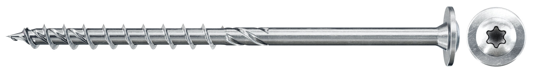 Fischer PowerFast FPF II WTP 6.0 x 300 BC 100 lapos fejű, kékre horganyzott részmenetes forgácslapcsavar TX behajtással, 100 db/csomag termék fő termékképe